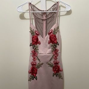 Small pink flora charlotte russe mini dress